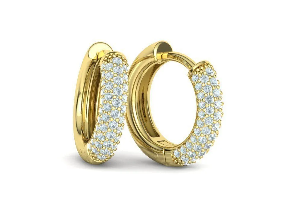 High-polished 15mm round hoop earrings adorned with diamonds, symbolizing luxury and sophistication, perfect for any occasion.