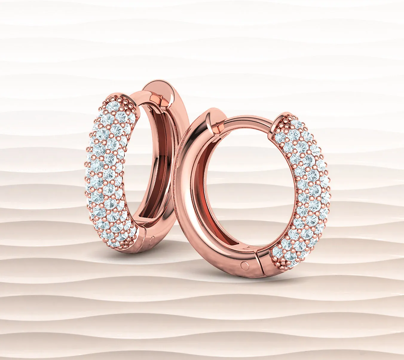 High-polished 15mm round hoop earrings adorned with diamonds, symbolizing luxury and sophistication, perfect for any occasion.