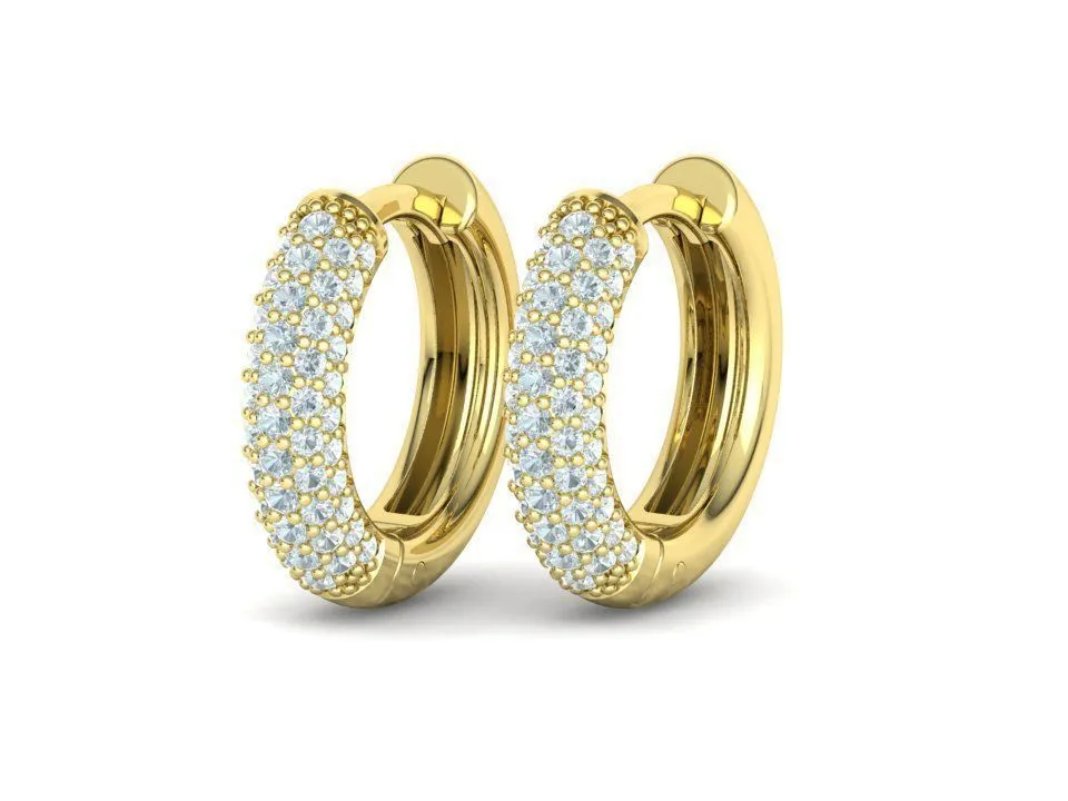 High-polished 15mm round hoop earrings adorned with diamonds, symbolizing luxury and sophistication, perfect for any occasion.