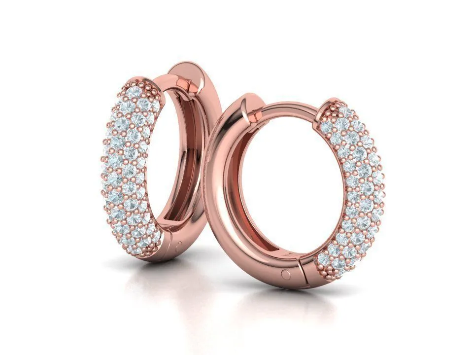 High-polished 15mm round hoop earrings adorned with diamonds, symbolizing luxury and sophistication, perfect for any occasion.