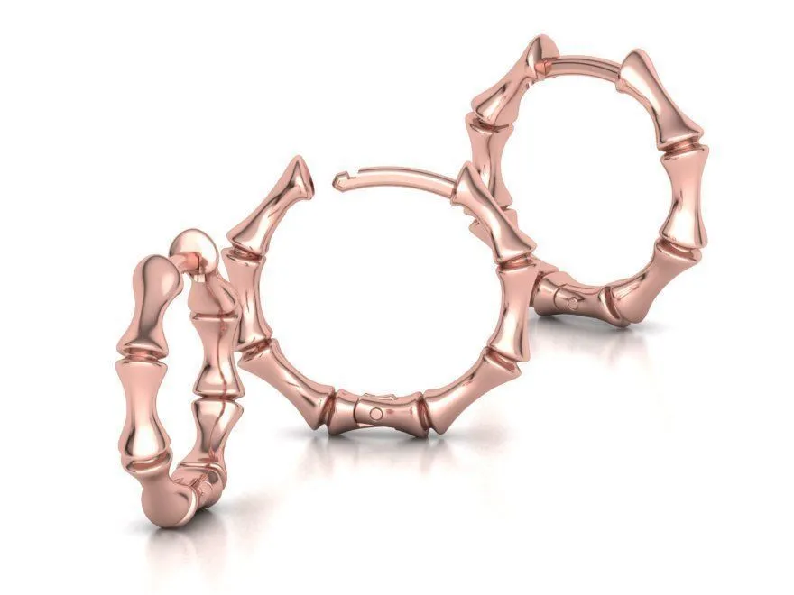 High-polished bamboo hoop earrings, symbolizing natural elegance and sophistication, perfect for any occasion.