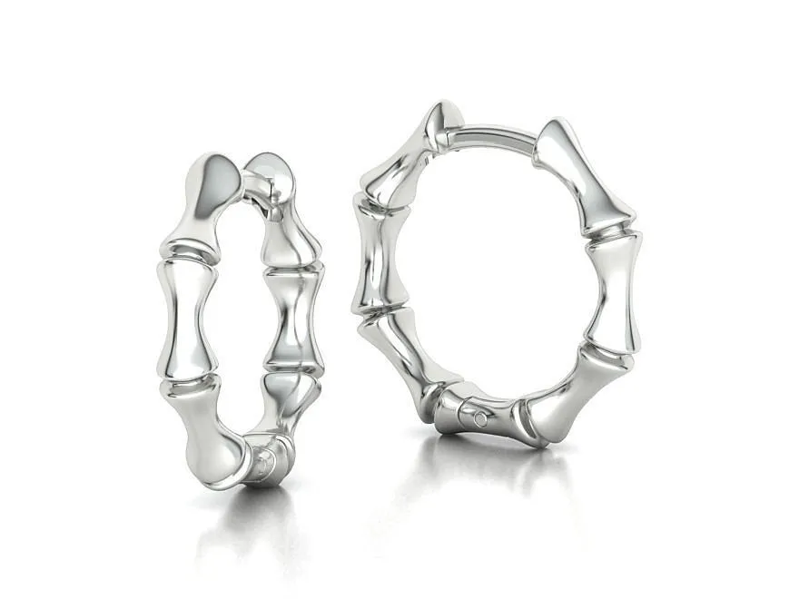 High-polished bamboo hoop earrings, symbolizing natural elegance and sophistication, perfect for any occasion.