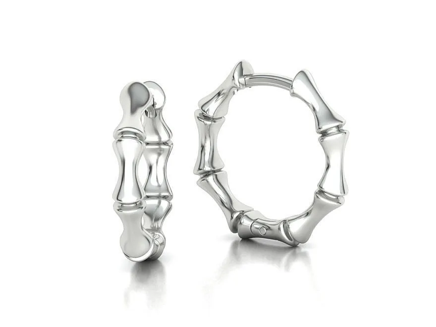 High-polished bamboo hoop earrings, symbolizing natural elegance and sophistication, perfect for any occasion.