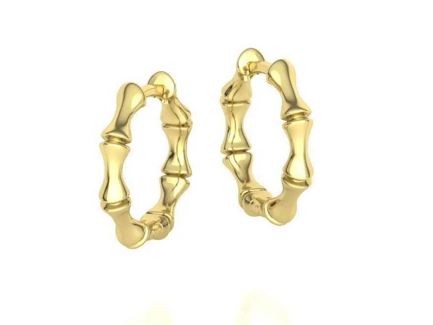 High-polished bamboo hoop earrings, symbolizing natural elegance and sophistication, perfect for any occasion.