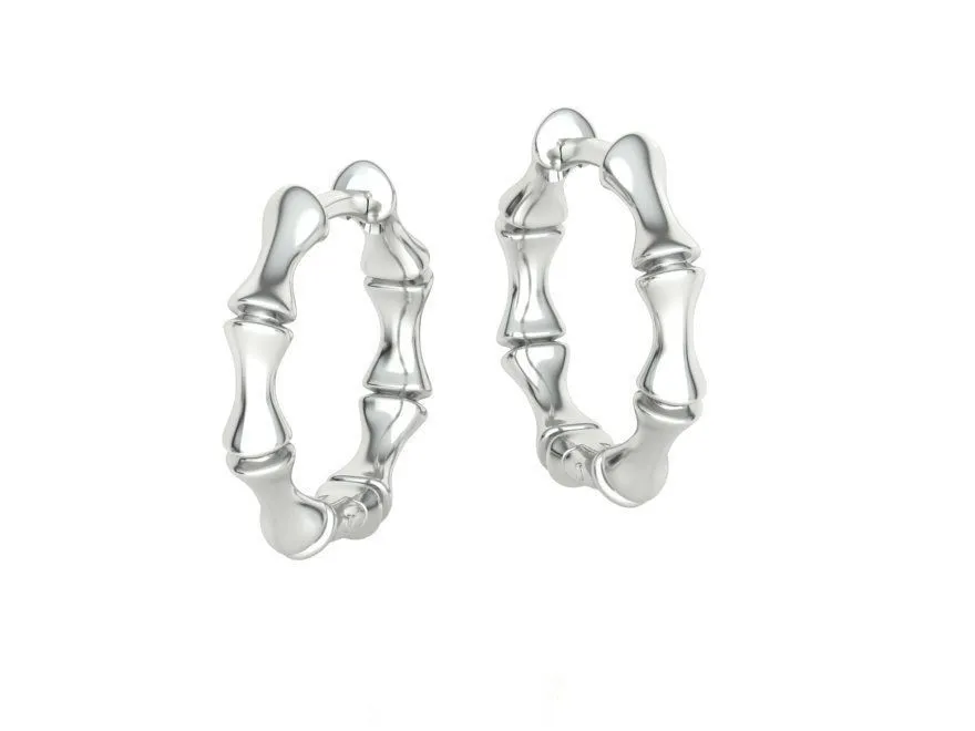 High-polished bamboo hoop earrings, symbolizing natural elegance and sophistication, perfect for any occasion.