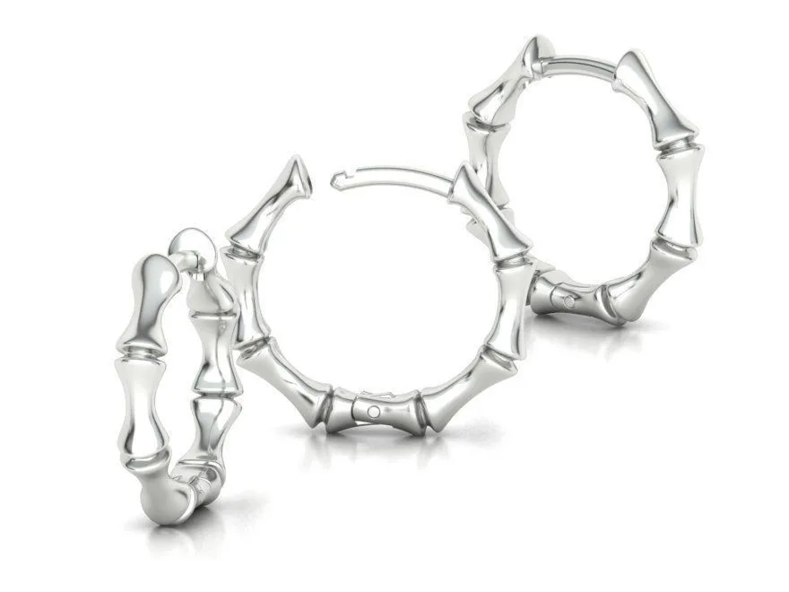 High-polished bamboo hoop earrings, symbolizing natural elegance and sophistication, perfect for any occasion.