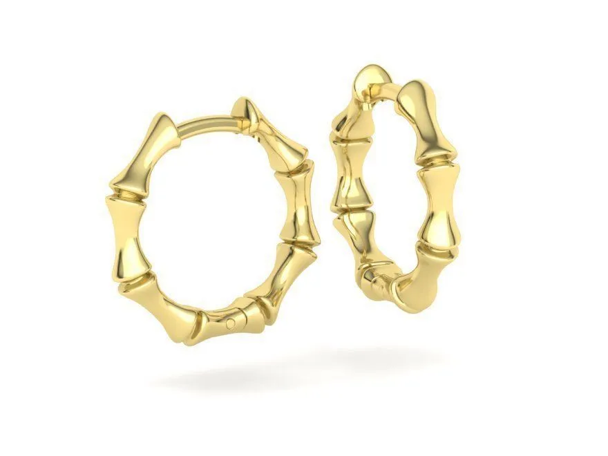 High-polished bamboo hoop earrings, symbolizing natural elegance and sophistication, perfect for any occasion.
