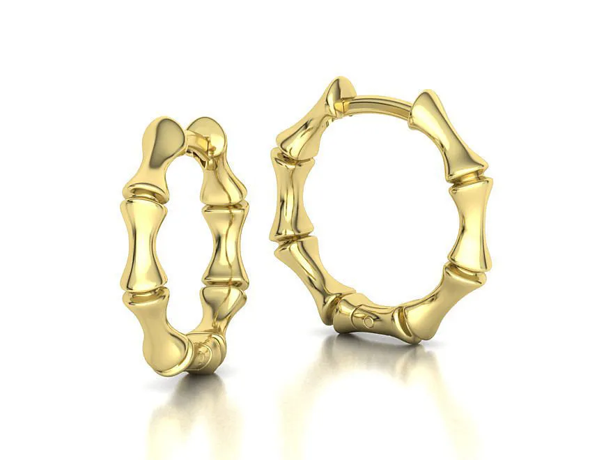 High-polished bamboo hoop earrings, symbolizing natural elegance and sophistication, perfect for any occasion.