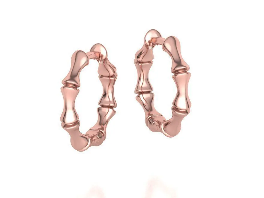 High-polished bamboo hoop earrings, symbolizing natural elegance and sophistication, perfect for any occasion.