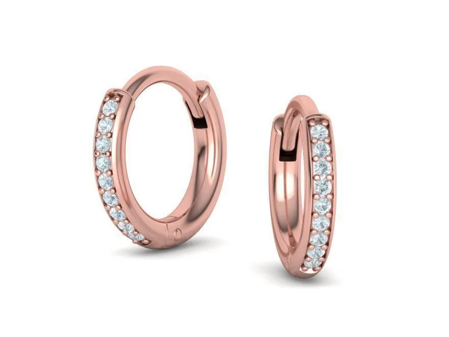 High-polished diamond hoop earrings for women, symbolizing luxury and sophistication, perfect for any occasion.