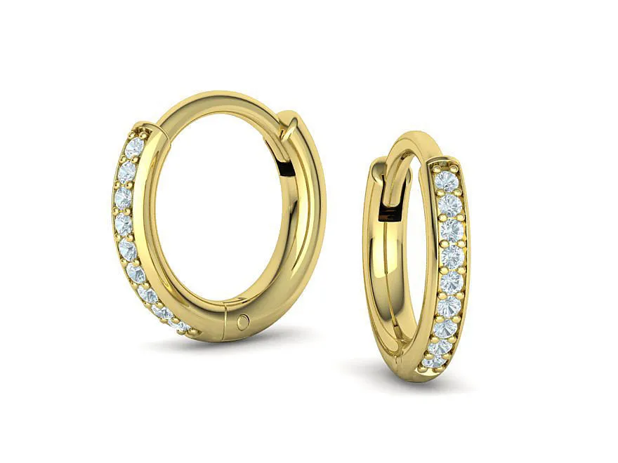 High-polished diamond hoop earrings for women, symbolizing luxury and sophistication, perfect for any occasion.