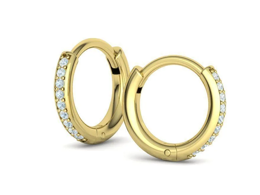 High-polished diamond hoop earrings for women, symbolizing luxury and sophistication, perfect for any occasion.