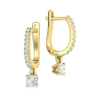 High-polished 4mm diamond huggie earrings, symbolizing luxury and sophistication, perfect for any occasion.