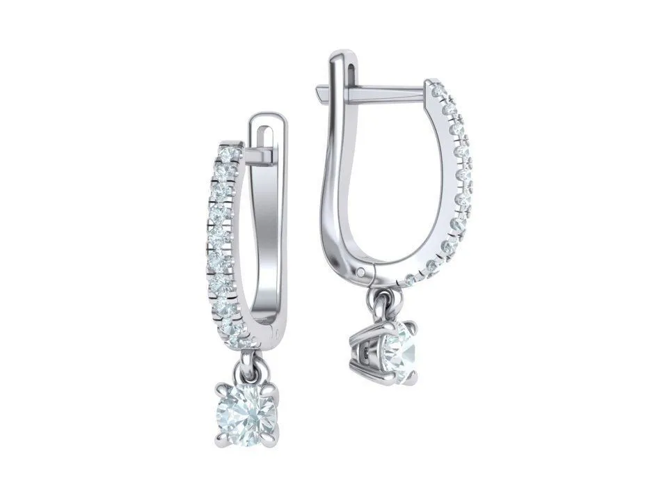 High-polished 4mm diamond huggie earrings, symbolizing luxury and sophistication, perfect for any occasion.