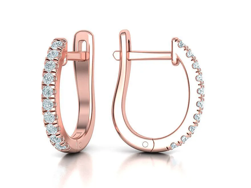Fine Diamond Hoop Earrings 14mm-1 High-polished 14mm hoop earrings adorned with fine diamonds, symbolizing luxury and sophistication, perfect for any occasion.