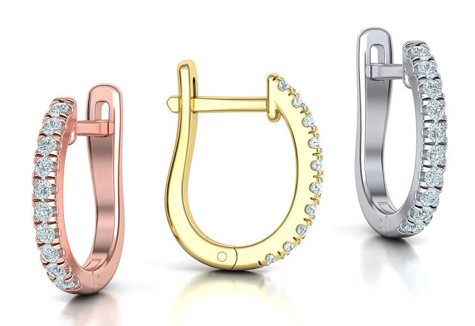 Fine Diamond Hoop Earrings 14mm-14 High-polished 14mm hoop earrings adorned with fine diamonds, symbolizing luxury and sophistication, perfect for any occasion.