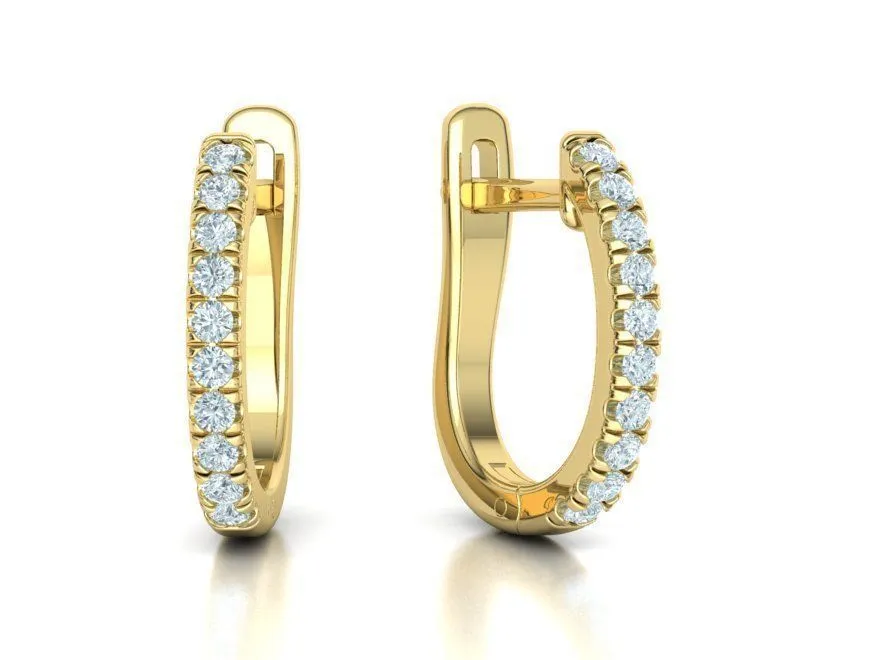 Fine Diamond Hoop Earrings 14mm-5 High-polished 14mm hoop earrings adorned with fine diamonds, symbolizing luxury and sophistication, perfect for any occasion.