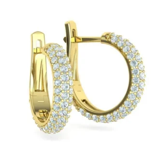 High-polished 15mm hoop earrings adorned with diamonds, symbolizing luxury and sophistication, perfect for any occasion.