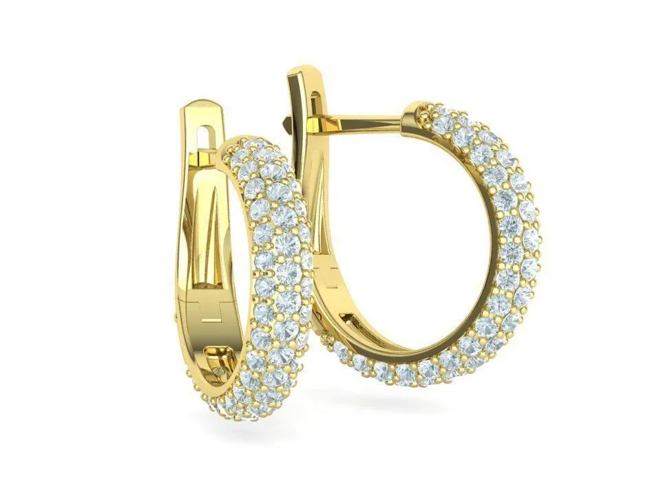 High-polished 15mm hoop earrings adorned with diamonds, symbolizing luxury and sophistication, perfect for any occasion.