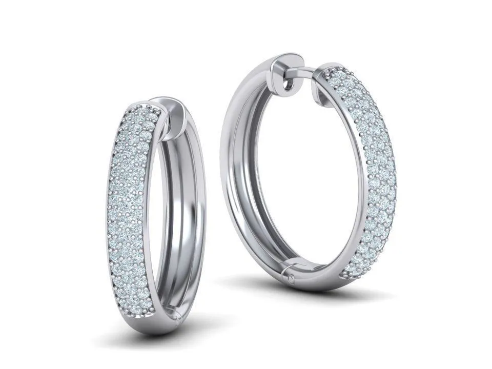 High-polished 22mm hoop earrings adorned with sparkling diamonds, symbolizing luxury and sophistication, perfect for any occasion.