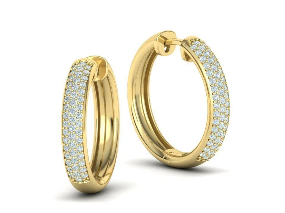 High-polished 22mm hoop earrings adorned with sparkling diamonds, symbolizing luxury and sophistication, perfect for any occasion.