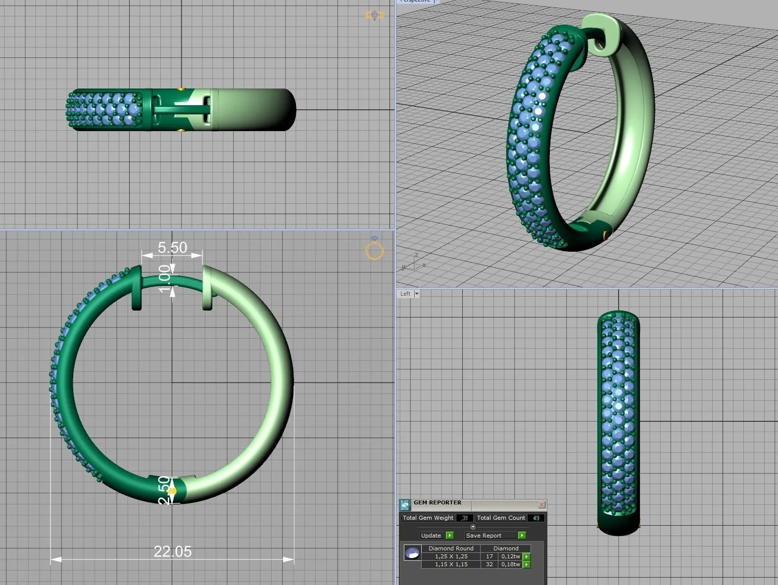 High-polished 22mm hoop earrings adorned with sparkling diamonds, symbolizing luxury and sophistication, perfect for any occasion.