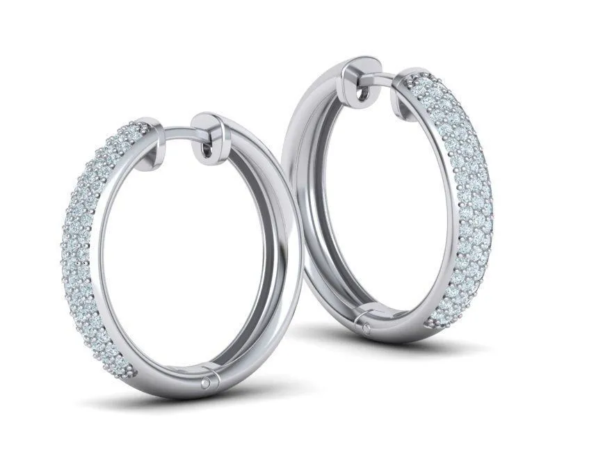 High-polished 22mm hoop earrings adorned with sparkling diamonds, symbolizing luxury and sophistication, perfect for any occasion.