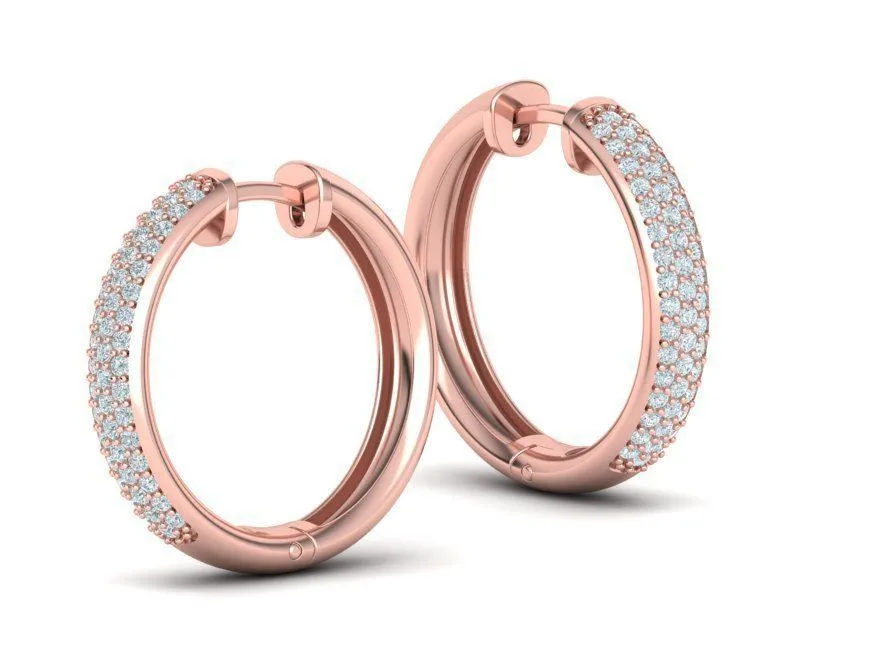 High-polished 22mm hoop earrings adorned with sparkling diamonds, symbolizing luxury and sophistication, perfect for any occasion.