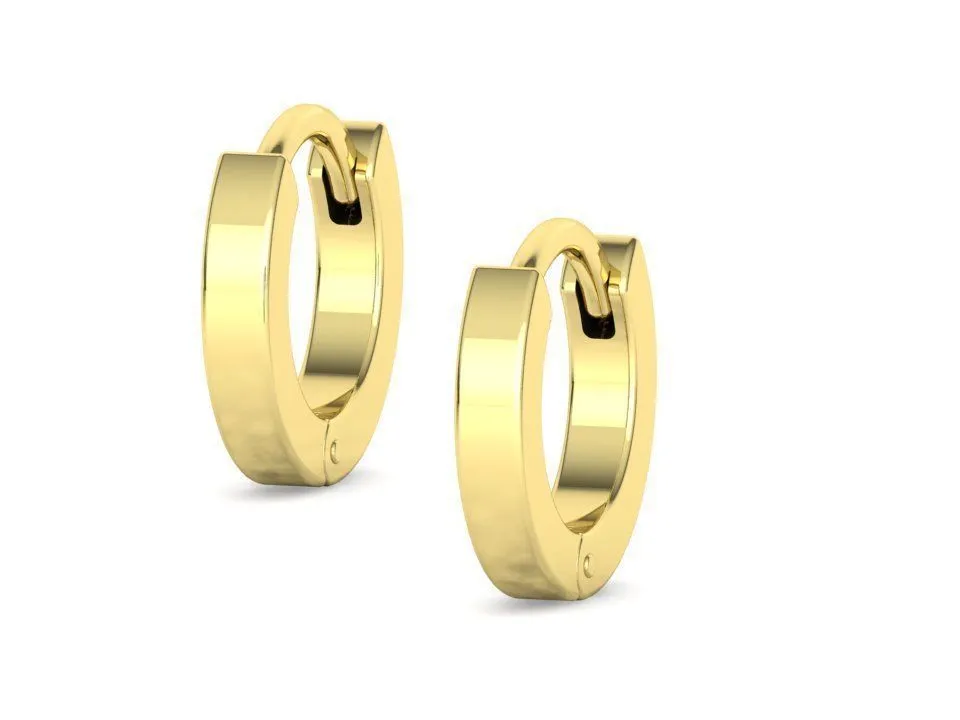 High-polished huggie small hoop earrings, symbolizing subtle luxury and sophistication, perfect for any occasion.