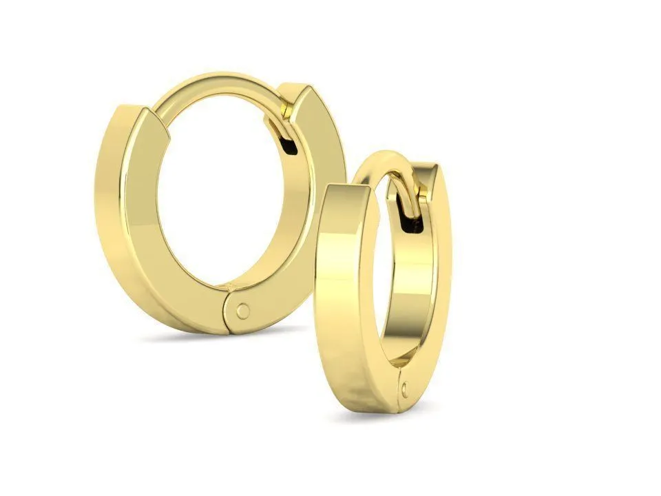 High-polished huggie small hoop earrings, symbolizing subtle luxury and sophistication, perfect for any occasion.