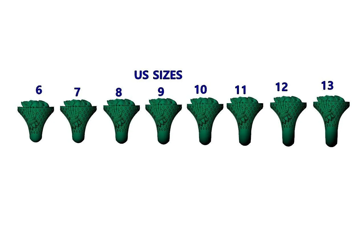 Silver ring featuring a detailed depiction of an undead jester, joker, and clown skull, symbolizing dark elegance and mystery, perfect for those who embrace a bold style.