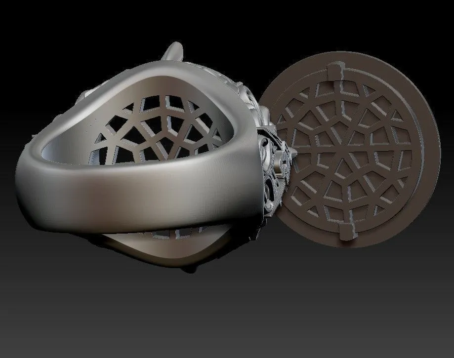 Masonic Eye Pyramid Illuminati Ring-14 Silver ring featuring a detailed Masonic Eye and Pyramid design, symbolizing mystery and enlightenment, perfect for those who embrace a bold style.