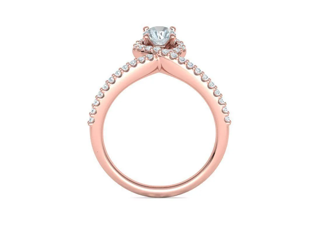 Radiant Infinity Loop Ring in Sterling Silver 925