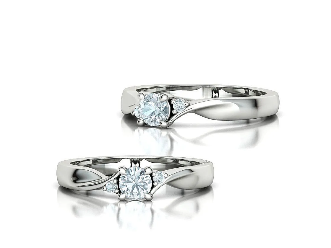 SWR-002-Elegant Twist Solitaire Ring-11 Elegant Twist Solitaire Ring in Sterling Silver 925