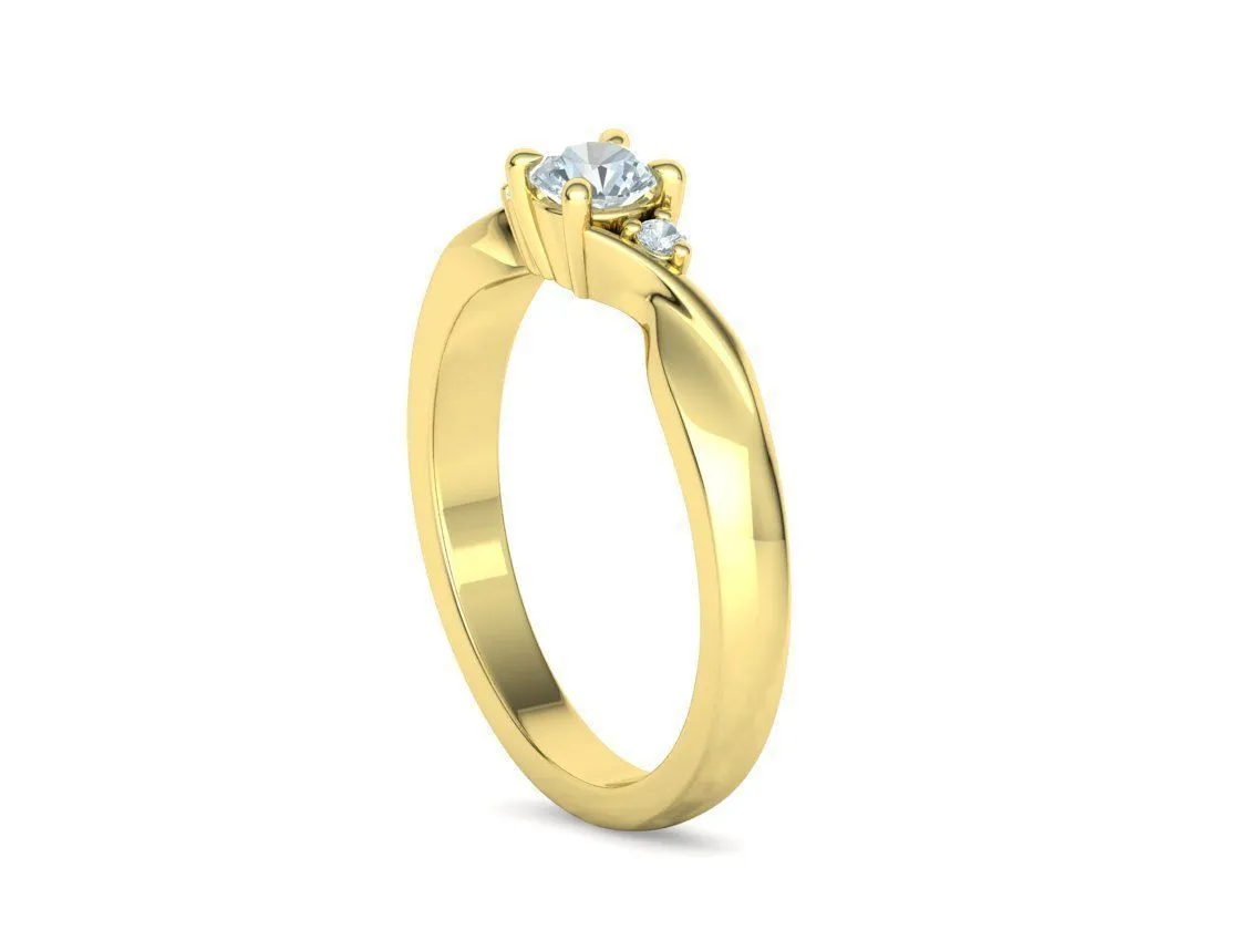 SWR-002-Elegant Twist Solitaire Ring-15 Elegant Twist Solitaire Ring in Sterling Silver 925