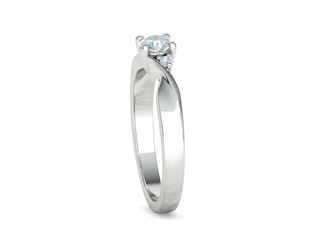 SWR-002-Elegant Twist Solitaire Ring-19 Elegant Twist Solitaire Ring in Sterling Silver 925