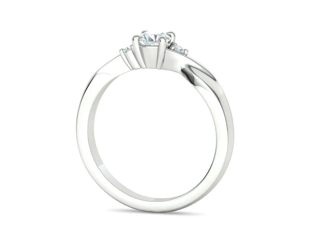 SWR-002-Elegant Twist Solitaire Ring-20 Elegant Twist Solitaire Ring in Sterling Silver 925