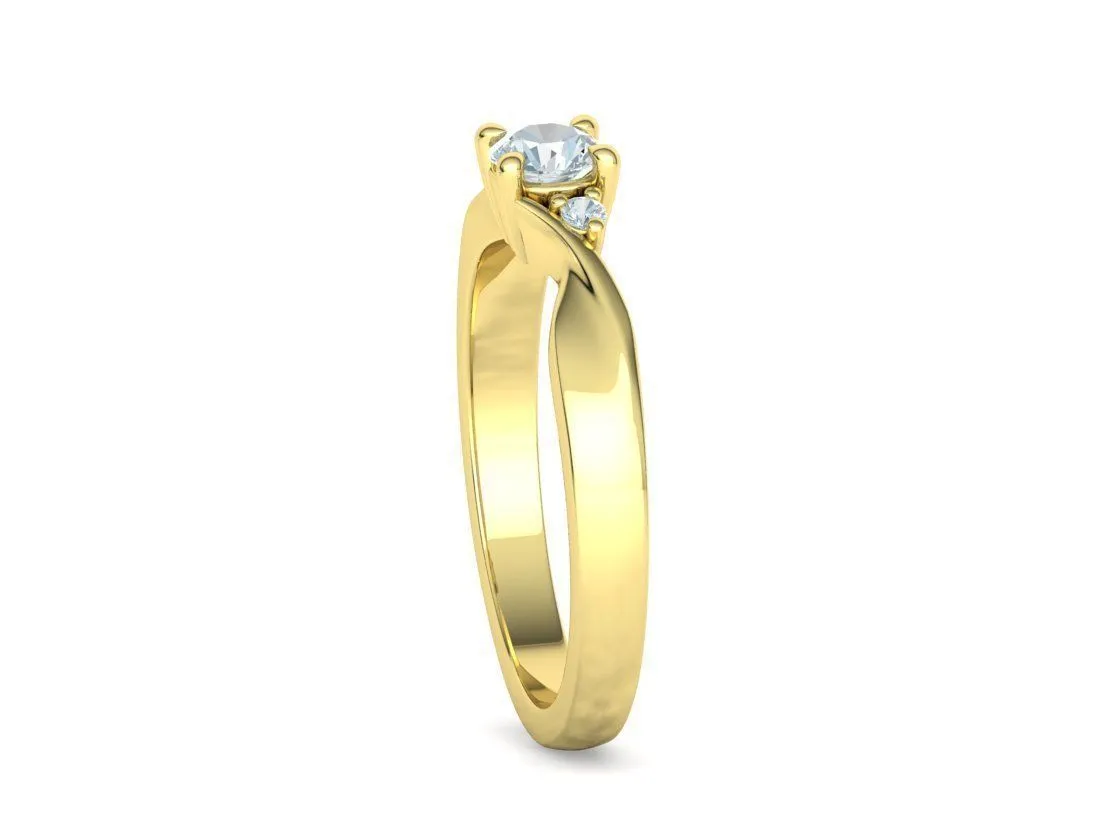 SWR-002-Elegant Twist Solitaire Ring-21 Elegant Twist Solitaire Ring in Sterling Silver 925