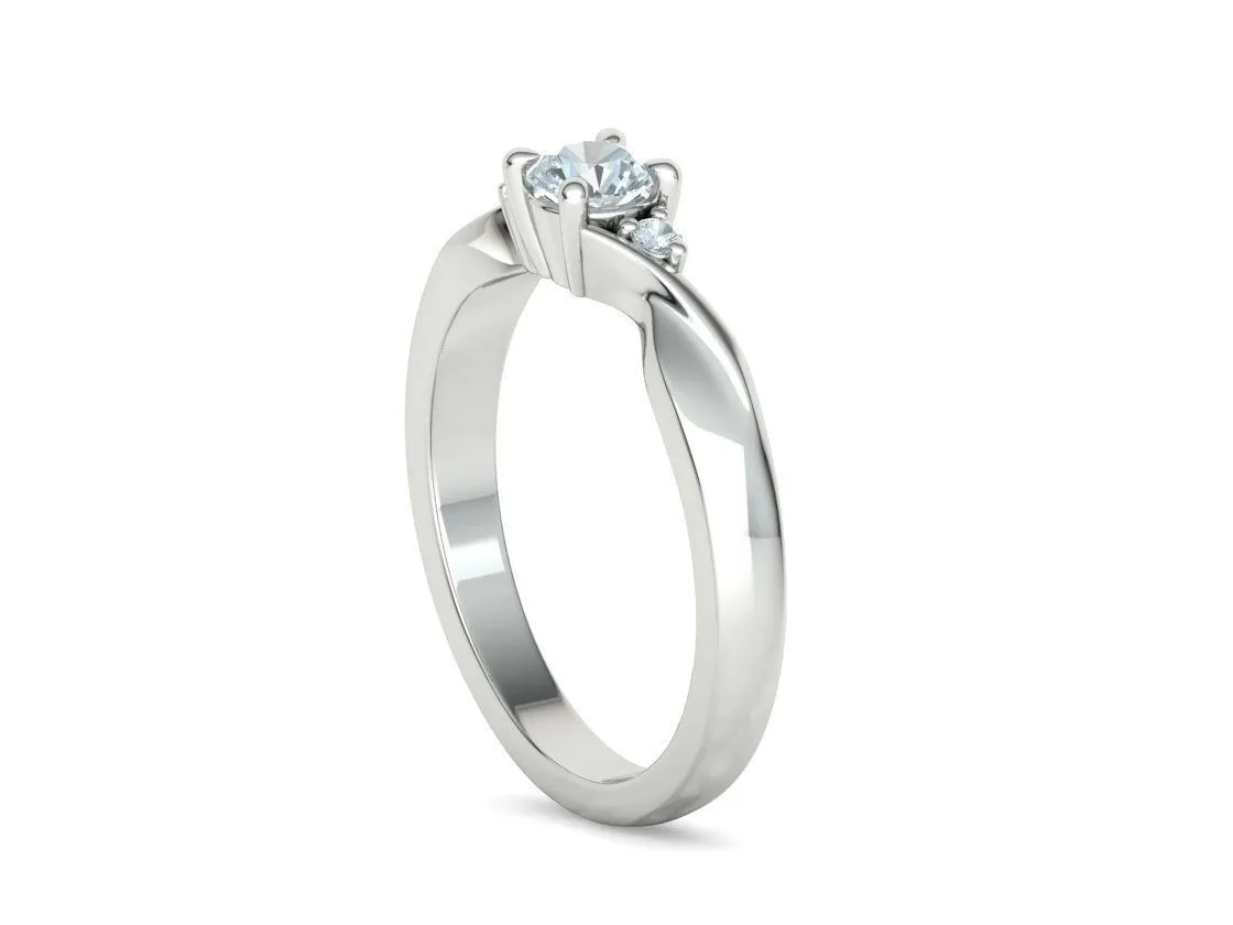 SWR-002-Elegant Twist Solitaire Ring-22 Elegant Twist Solitaire Ring in Sterling Silver 925