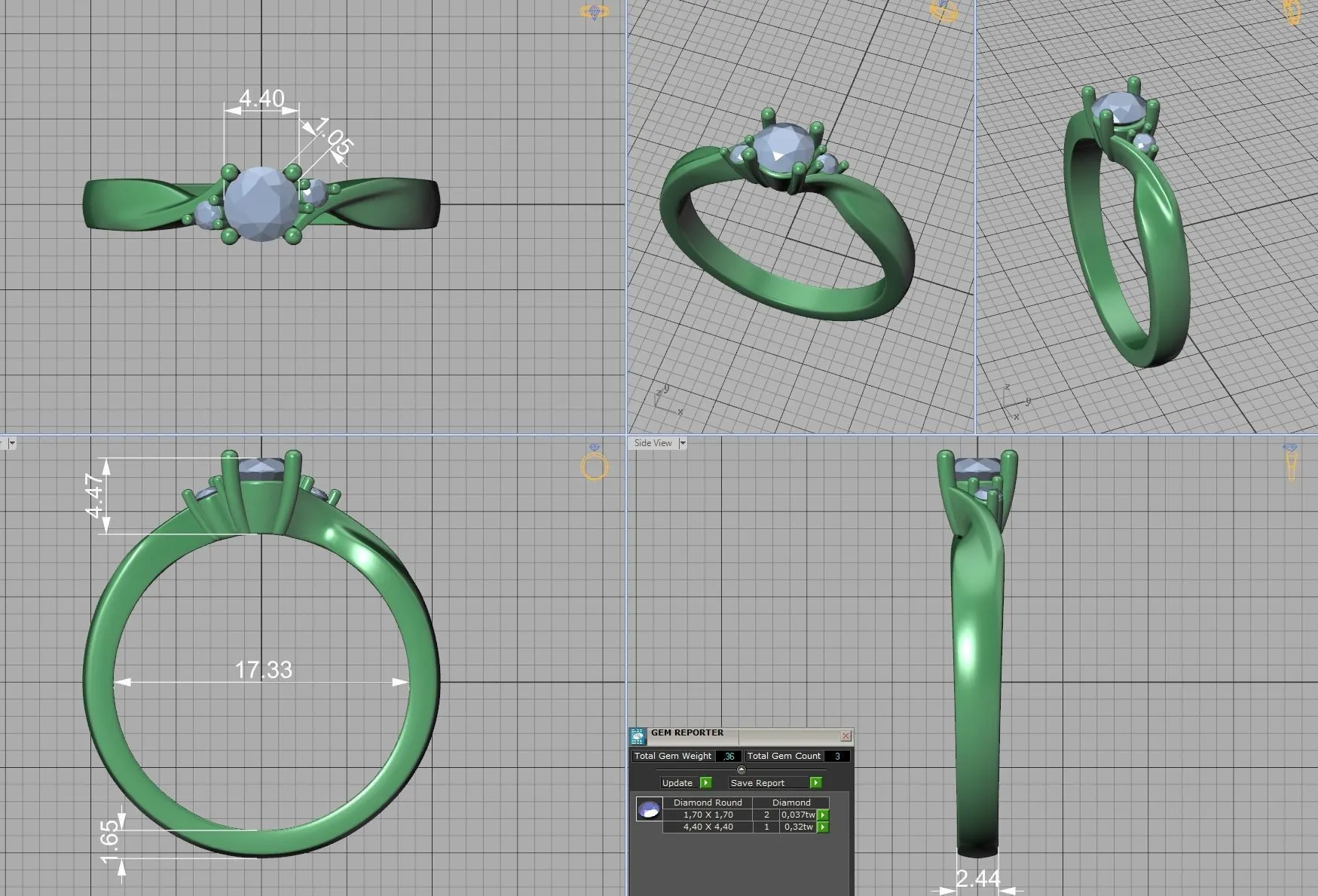 SWR-002-Elegant Twist Solitaire Ring-25 Elegant Twist Solitaire Ring in Sterling Silver 925