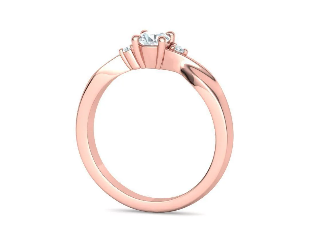 SWR-002-Elegant Twist Solitaire Ring-27 Elegant Twist Solitaire Ring in Sterling Silver 925