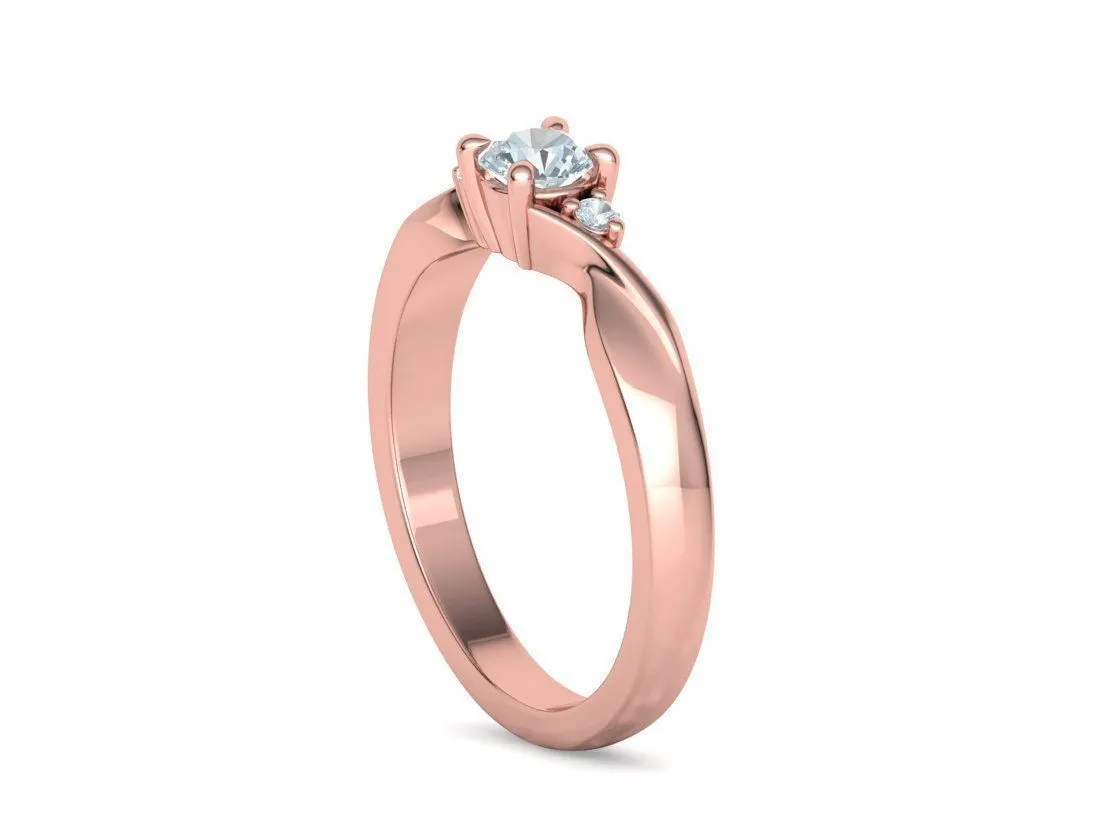SWR-002-Elegant Twist Solitaire Ring-28 Elegant Twist Solitaire Ring in Sterling Silver 925