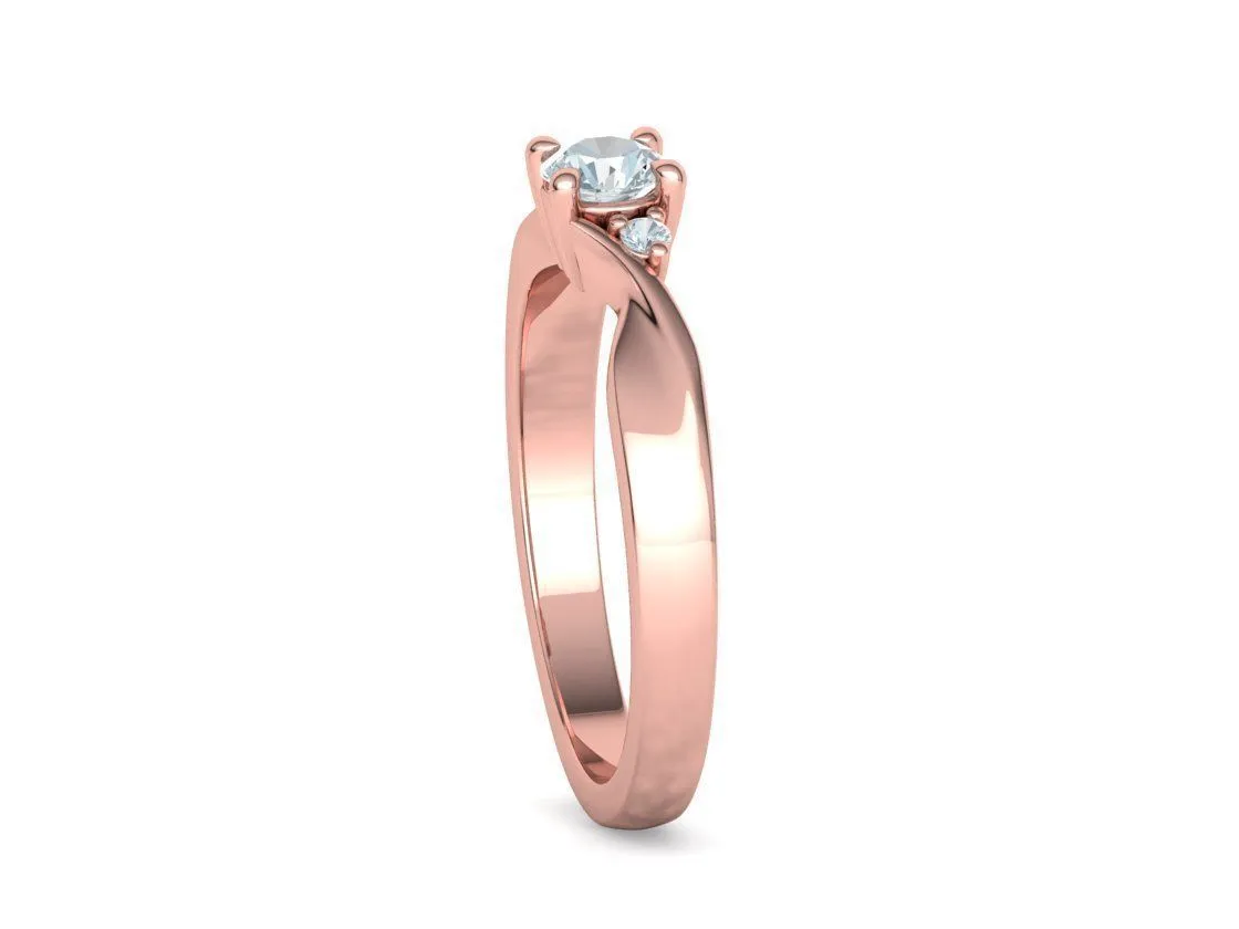 SWR-002-Elegant Twist Solitaire Ring-5 Elegant Twist Solitaire Ring in Sterling Silver 925
