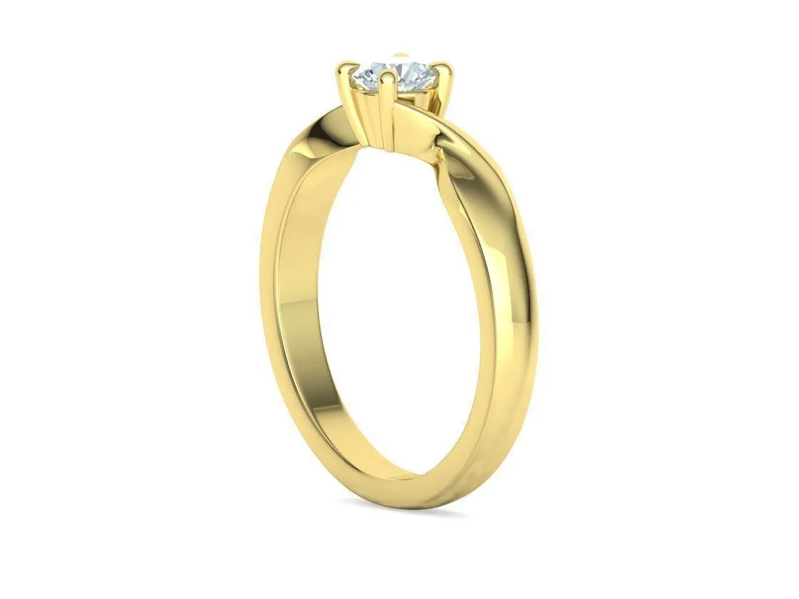 SWR-003-Classic Solitaire Grace Ring-10 Classic Solitaire Grace Ring in Sterling Silver 925