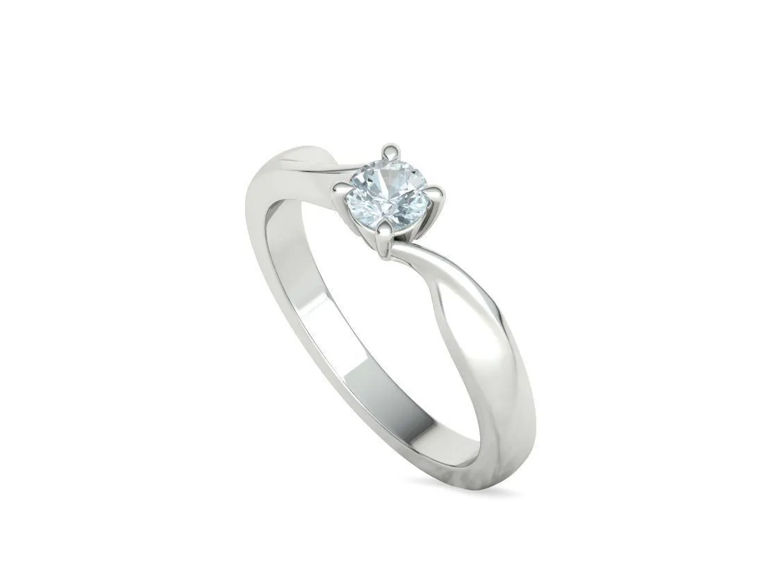 SWR-003-Classic Solitaire Grace Ring-29 Classic Solitaire Grace Ring in Sterling Silver 925