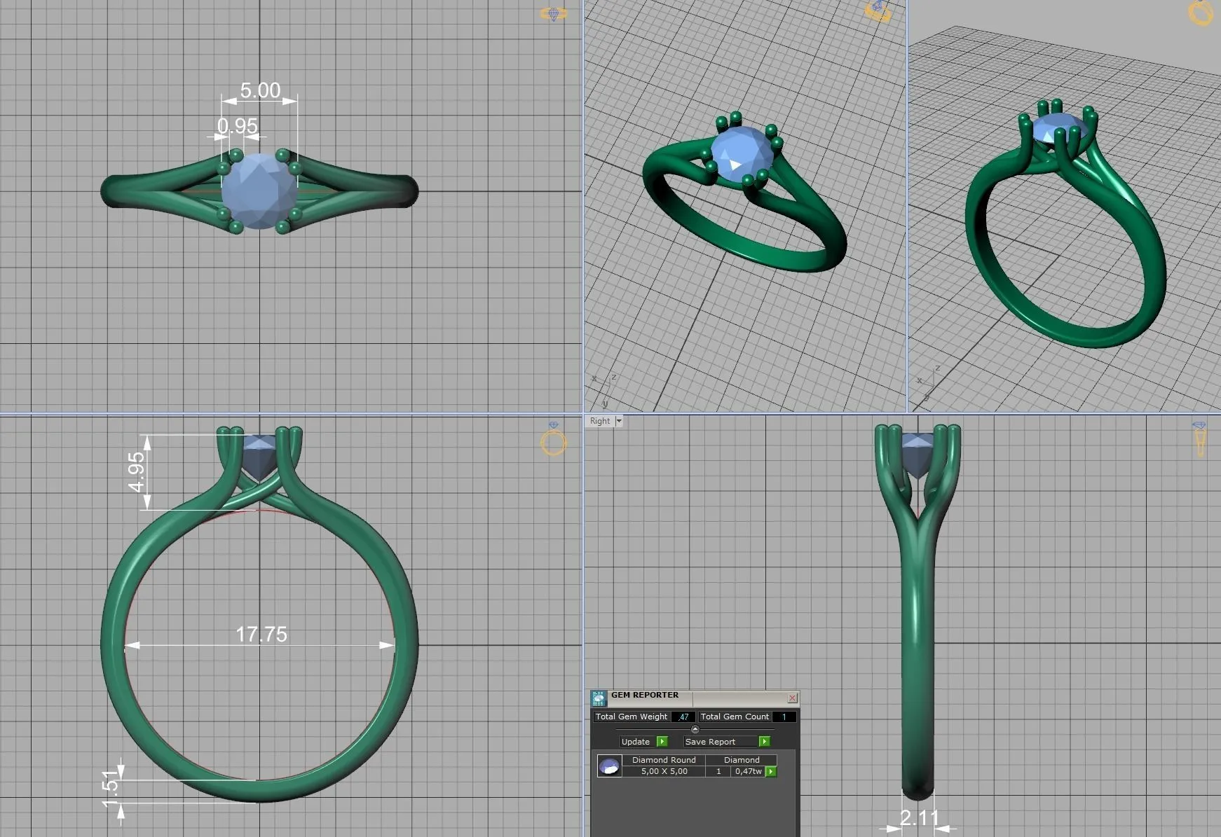 Split Shank Solitaire Ring in Sterling Silver 925