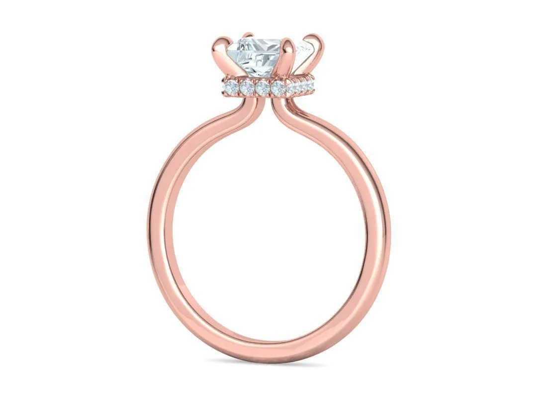 Princess Cut Solitaire Ring in Sterling Silver 925