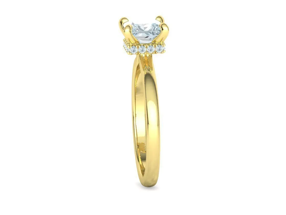 Princess Cut Solitaire Ring in Sterling Silver 925