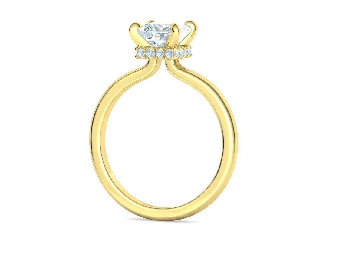 Princess Cut Solitaire Ring in Sterling Silver 925