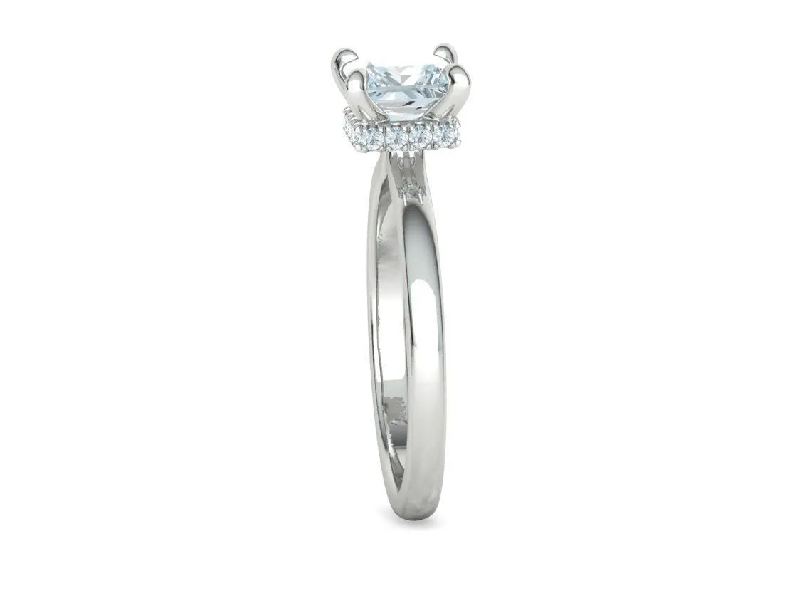 Princess Cut Solitaire Ring in Sterling Silver 925